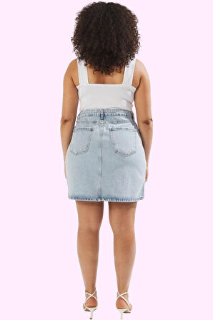 Kadın Yüksek Bel A Line Denim Etek Pamuklu Günlük Kombinler İçin Yaz Aylarının Vazgeçilmezi