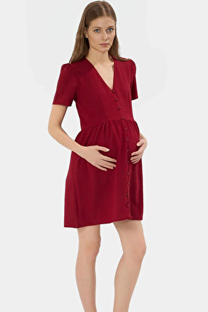 A line Kısa Kollu Mini Elbise  Polyester Yazlık Günlük Konforlu Kesim Modern Stil