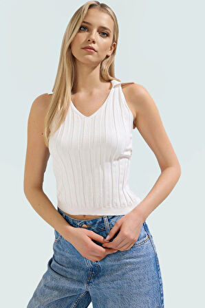 Triko Fitted Crop Bluz Polo Yaka Kolsuz Yazlık Rahat Mükemmel Uyum Dayanıklı Malzeme