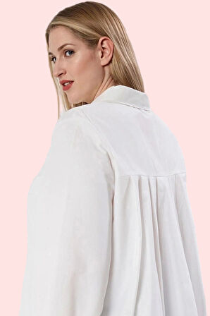 Kadın Büyük Beden Gömlek Düz Desen Günlük Kullanım İçin Rahat Hafta Sonu Dayanıklı Malzeme