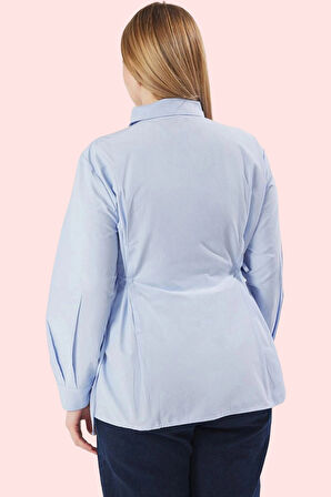 Kadın Basic Dokuma Uzun Kollu Gömlek Düz Desen Günlük Kullanım Hafta Sonu Kaliteli Malzeme