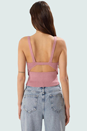 V Yaka Fitted Triko Bluz Yazlık Rahat Kombinler İçin Özel Tasarım Özenle Seçilmiş