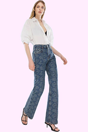 Kadın Yüksek Bel Geniş Paça Jeans Pantolon Pamuklu Günlük Kombinler Yaz Aylarının Vazgeçilmezi