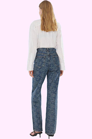 Kadın Yüksek Bel Geniş Paça Jeans Pantolon Pamuklu Günlük Kombinler Yaz Aylarının Vazgeçilmezi