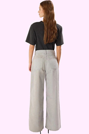 Kadın Geniş Paça Uzun Boy Denim Pantolon Pamuk Günlük Stil Hafta Sonu Yaz Aylarının Vazgeçilmezi