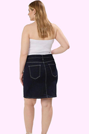Kadın Denim Mini Etek A line Kalıp Yüksek Bel Günlük Kombinler Hafta Sonu Kaliteli Malzeme