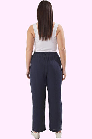 Kadın Geniş Paça Relaxed Pantolon Düz Desen Uzun Boy Yüksek Bel Yaz Aylarının Vazgeçilmezi