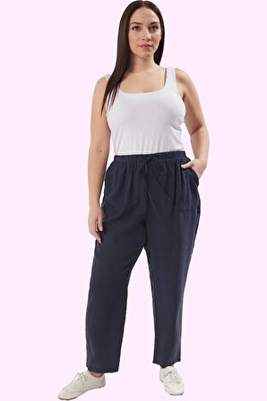 Kadın Geniş Paça Relaxed Pantolon Düz Desen Uzun Boy Yüksek Bel Yaz Aylarının Vazgeçilmezi