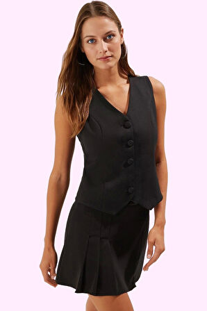 Kadın Pile Detaylı Mini Etek Viskoz Günlük Casual Stil Hafta Sonu Yaz Aylarının Vazgeçilmezi