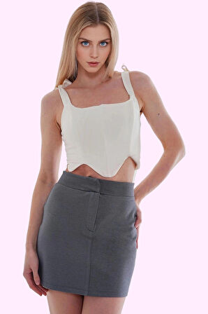 Kadın Yüksek Bel Mini Örme Etek Şık Kalem Kalıp Yazlık Günlük Kullanım Yaz Aylarının Vazgeçilmezi