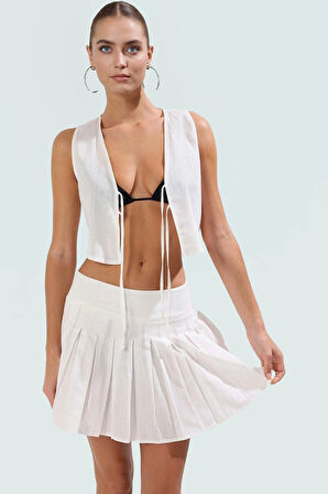 Yazlık Pamuklu Crop Bluz Etek Takım Plaj Şıklığı İçin Seçkin Malzeme Şık Görünüm Konforlu Kesim