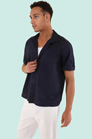 Erkek Kısa Kollu Poplin Gömlek Pamuk Günlük Kullanım için Rahat Yaz Aylarının Vazgeçilmezi