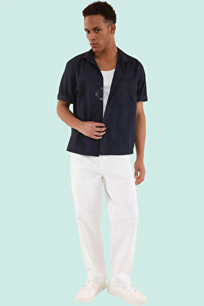 Erkek Kısa Kollu Poplin Gömlek Pamuk Günlük Kullanım için Rahat Yaz Aylarının Vazgeçilmezi