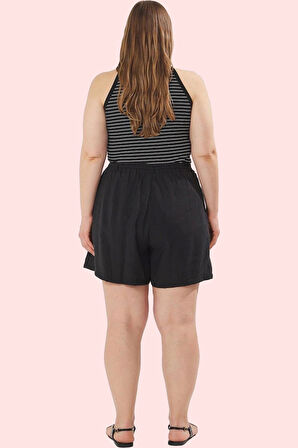 Kadın Dokuma Geniş Paça Yüksek Bel Şort Rahat Günlük Yaz Modern Tasarım Stilin Buluştuğu Yer