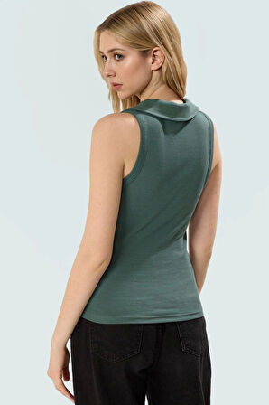 Kadın Polo Yaka Fitted Kaşkorse Bluz Yazlık Günlük Kombin Yüksek Kalite Özel Tasarım