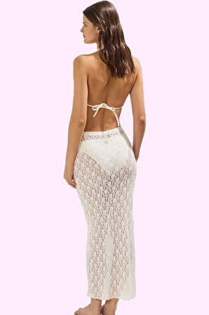 Kadın Maxi Örme Plaj Etek Düz Desen Büzgü Detayli Yazlık Günlük Kullanım Dayanıklı Malzeme