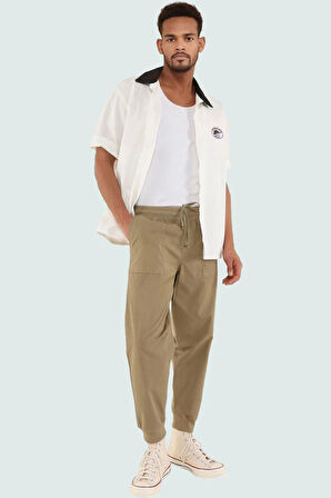 Erkek Jogger Pantolon Gabardin Kumaş Rahat Lastikli Paça Günlük Kombinler Kaliteli Malzeme