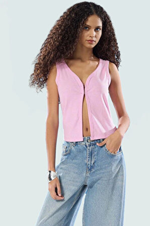 Poliviskon Kaşkorse V Yaka Fitted Crop Bluz Günlük Stil Konforlu Kesim Özenle Seçilmiş