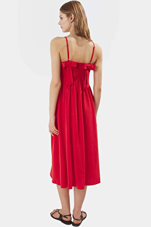 Kadın A Line Midi Boy Polyester Dokuma Elbise Günlük Kullanım Mükemmel Uyum Özel Tasarım