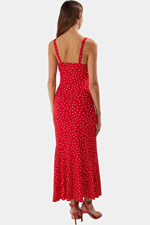 Maxi Elbise Çiçekli Desenli Bodycon Kalıp 94 Polyester 6 Elastan Yazlık Uzun Ömürlü Rahat Ve Şık