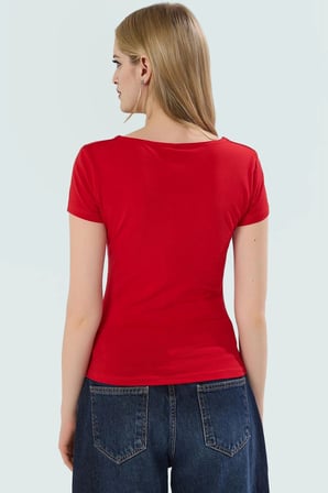 Kare Yaka Fitted Likralı Penye Bluz Yazlık Günlük Kullanım Trend Tasarım Konforlu Kesim