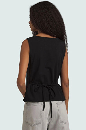 Likralı Penye Bluz V Yaka Fitted Crop Casual Seçkin Malzeme Günlük Kullanım İçin