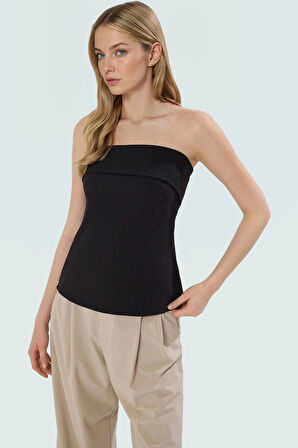 Şık Straplez Fitted Bluz Dokuma Kumaştan Yazlık Günlük Özel Tasarım Kullanım İçin