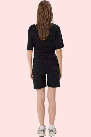 Hamile Kadın Denim Şort Yüksek Bel Regular Boy Günlük Stil Hafta Sonu Yaz Aylarının Vazgeçilmezi