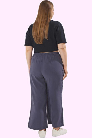 Kadın Geniş Paça Relaxed Pantolon Uzun Boy Finike Dokuma Günlük Kullanım Dayanıklı Malzeme