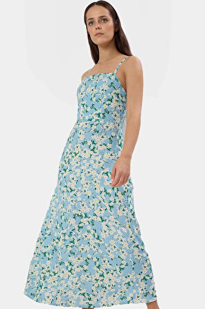Maxi A line Viskoz Dokuma Elbise Günlük Şıklık İçin Seçkin Malzeme Şık Görünüm Modern Stil