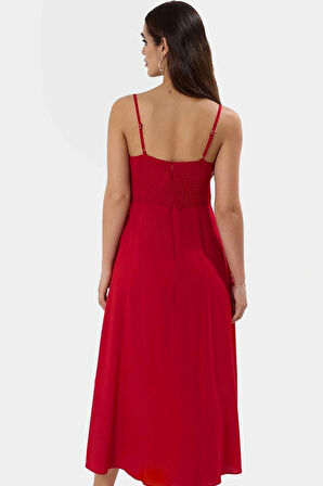 Maxi A line Viskoz Dokuma Elbise Günlük Şıklık İçin Seçkin Malzeme Şık Görünüm Modern Stil