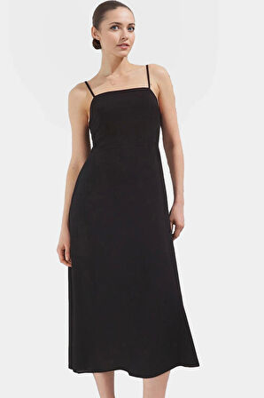 Maxi A line Viskoz Dokuma Elbise Günlük Şıklık İçin Seçkin Malzeme Şık Görünüm Modern Stil