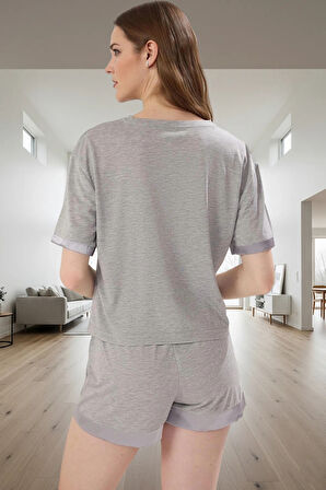 Kadın Melanj Cepli Pijama Takımı Rahat Örme Kumaş Seçkin Malzeme Kaliteli İşçilik