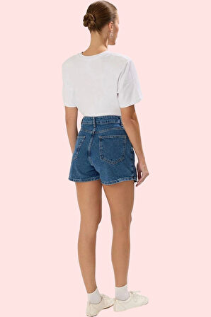 Kadın Denim Şort Etek Yüksek Bel Geniş Paça Pamuklu Yaz Günlük Hafta Sonu Kaliteli Malzeme