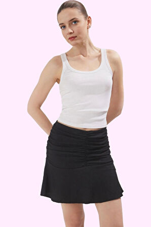 Kadın Zebra Desenli Mini Örme Etek Yüksek Bel Kalem Kalıp Yazlık Günlük Yaz Aylarının Vazgeçilmezi