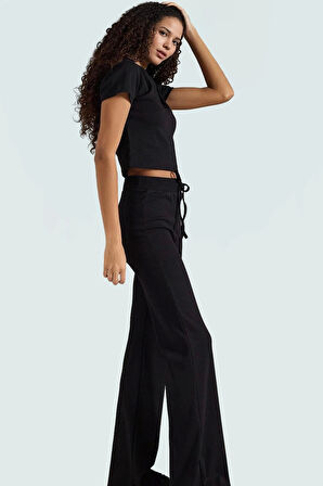 Kadın Bisiklet Yaka Kısa Kollu Pamuklu Polyester Esnek Takım Günlük Kullanım İçin Dayanıklı Malzeme