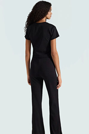 Kadın Bisiklet Yaka Kısa Kollu Pamuklu Polyester Esnek Takım Günlük Kullanım İçin Dayanıklı Malzeme