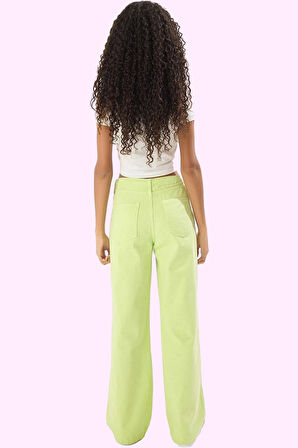 Kadın Geniş Paça Uzun Boy Denim Pantolon Pamuklu Günlük Kullanım Yaz Aylarının Vazgeçilmezi