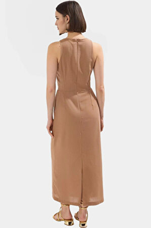 Kadın A Kesim Midi Dokuma Elbise Yaz Günlük Şık Uzun Ömürlü Mükemmel Uyum Görünüm