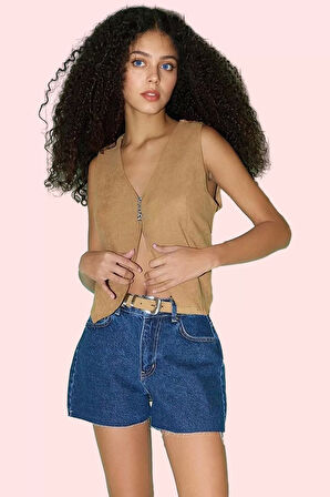 Kadın Denim Şort Geniş Paça Düz Desen Pamuk Günlük Kombinler Hafta Sonu Yaz Aylarının Vazgeçilmezi