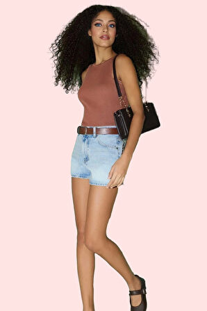 Kadın Yüksek Bel Geniş Paça Denim Şort Kısa Boy Günlük Kombinler Yaz Aylarının Vazgeçilmezi