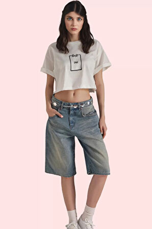 Kadın Geniş Paça Bermuda Şort Pamuk Günlük Kombinler İçin Yazlık Yaz Aylarının Vazgeçilmezi