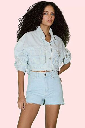 Kadın Denim Şort Etek Yüksek Bel Geniş Paça Pamuklu Yaz Günlük Hafta Sonu Kaliteli Malzeme