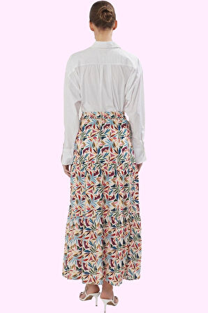 Kadın Maxi Boy Çok Etnik Desenli A line Etek Yaz Aylarının Vazgeçilmezi Stilin Buluştuğu Yer