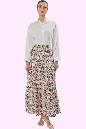 Kadın Maxi Boy Çok Etnik Desenli A line Etek Yaz Aylarının Vazgeçilmezi Stilin Buluştuğu Yer