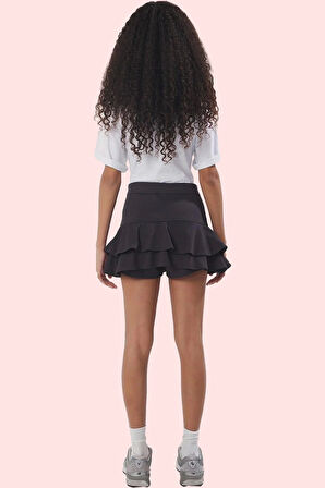 Kadın Mini Örme Şort Etek Fırfırlı Beli Lastikli Kısa Boy Yaz Aylarının Vazgeçilmezi Günlük Kullanım