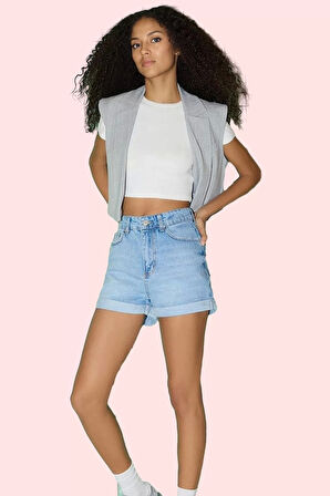 Kadın Geniş Paça Denim Şort Etek Yüksek Bel Pamuklu Günlük Stil Yaz Aylarının Vazgeçilmezi