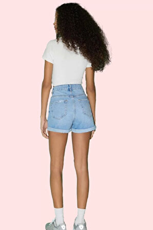 Kadın Geniş Paça Denim Şort Etek Yüksek Bel Pamuklu Günlük Stil Yaz Aylarının Vazgeçilmezi