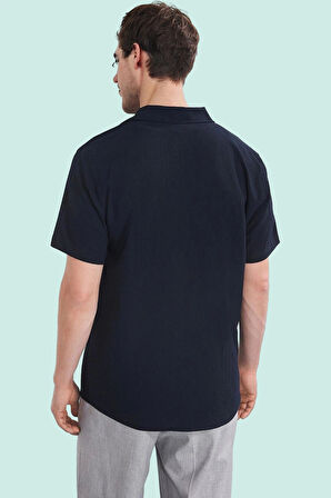 Erkek Kısa Kollu Dokulu Gömlek Rahat Kalıp Günlük Kullanım Hafta Sonu Yaz Aylarının Vazgeçilmezi