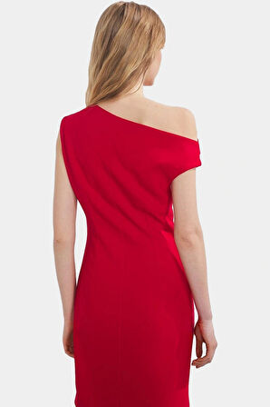 Asimetrik Yaka Mini Bodycon Dokuma Elbise Yazlık Şık Özenle Seçilmiş Dayanıklı Malzeme